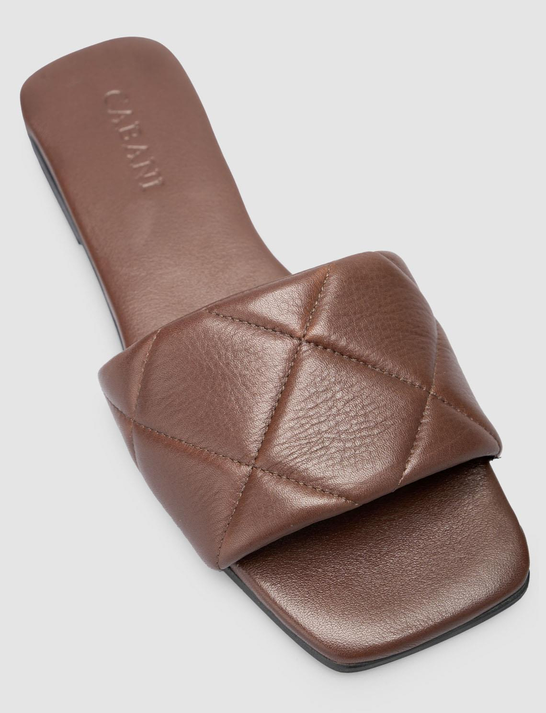 %100 Hakiki Deri Kahverengi Kadın Terlik