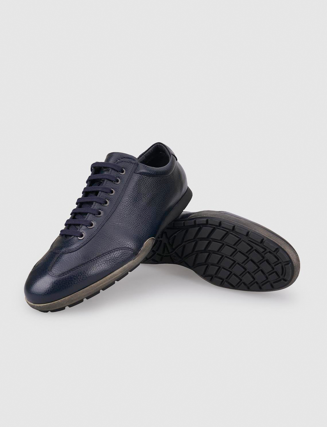 %100 Hakiki Deri Lacivert Bağcıklı Erkek Günlük Ayakkabı