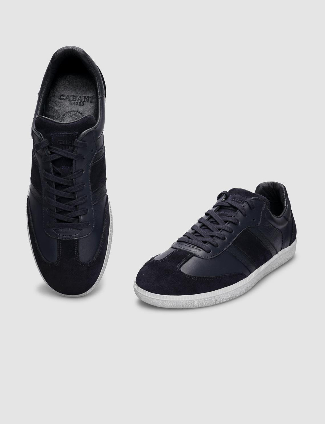 %100 Hakiki Deri Lacivert Bağcıklı Erkek Sneaker