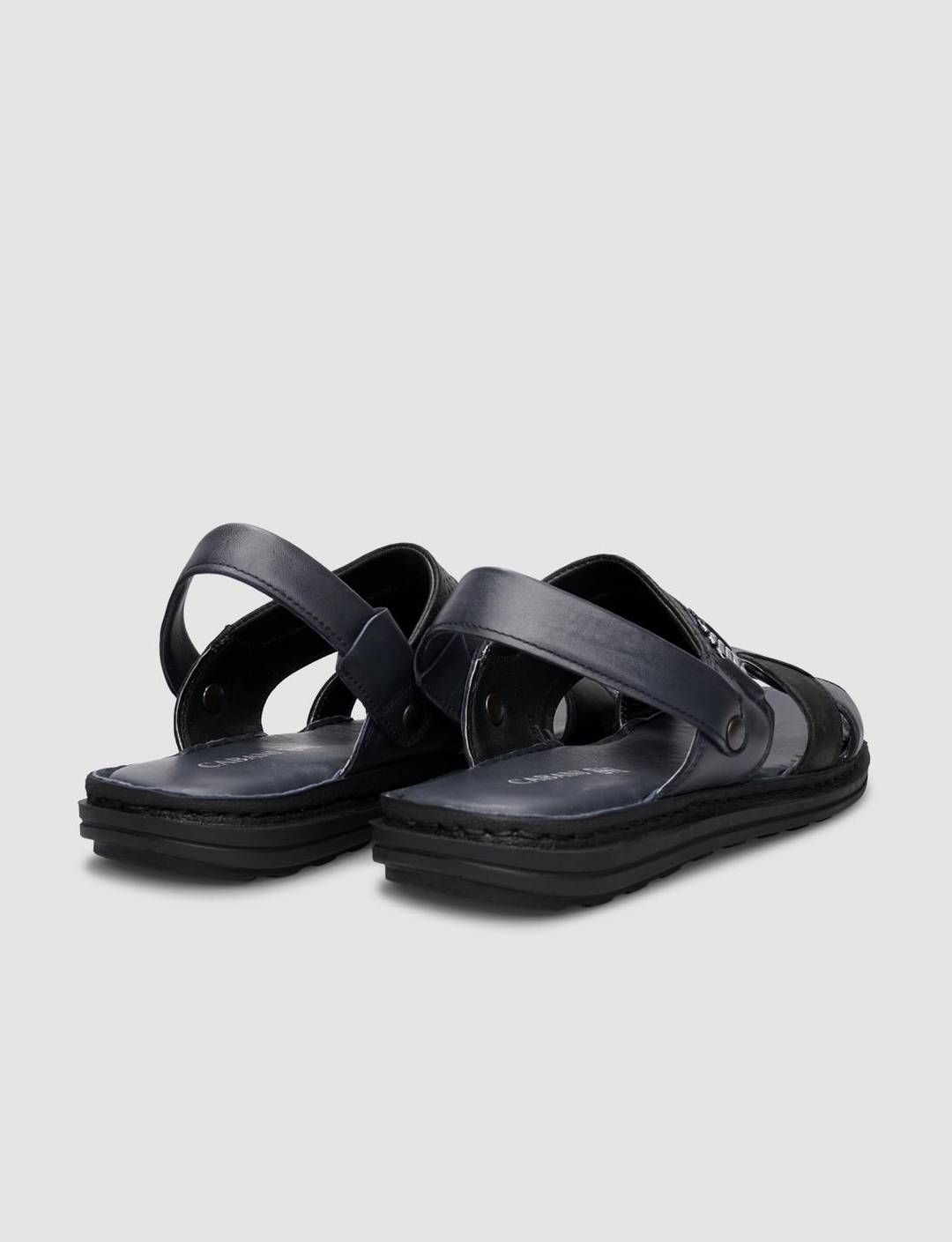 %100 Hakiki Deri Lacivert Erkek Sandalet