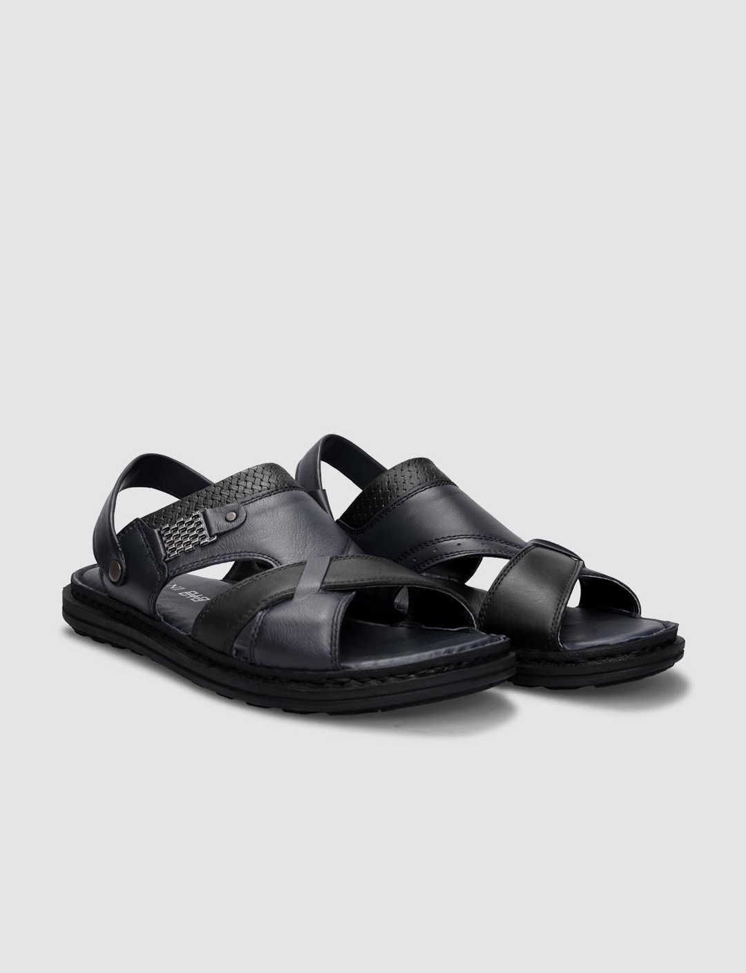 %100 Hakiki Deri Lacivert Erkek Sandalet