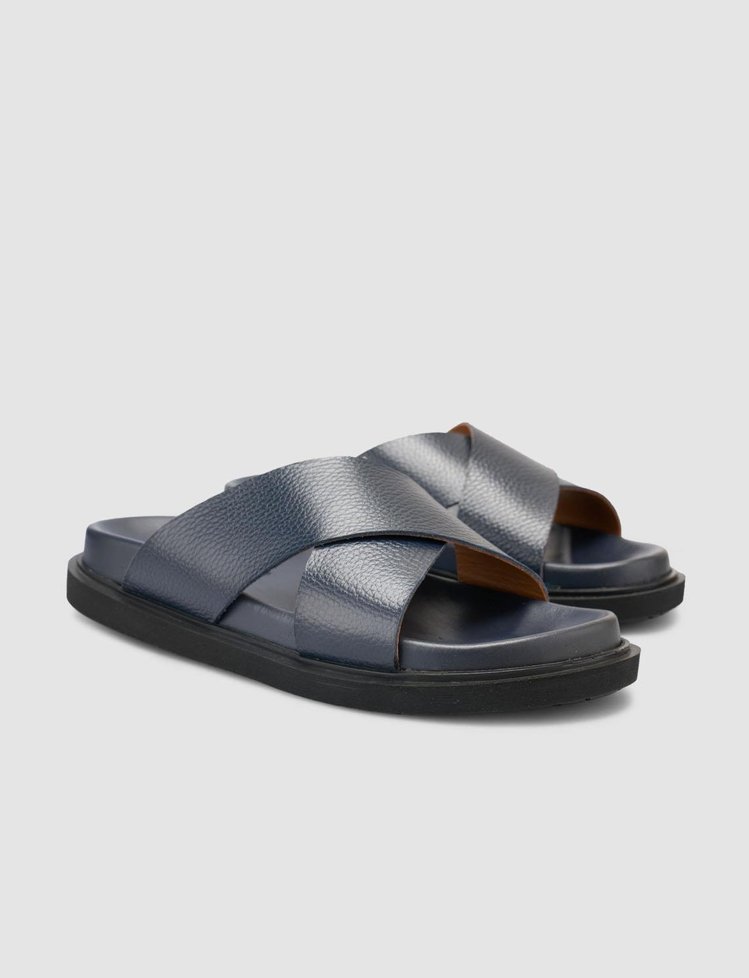 %100 Hakiki Deri Lacivert Erkek Terlik