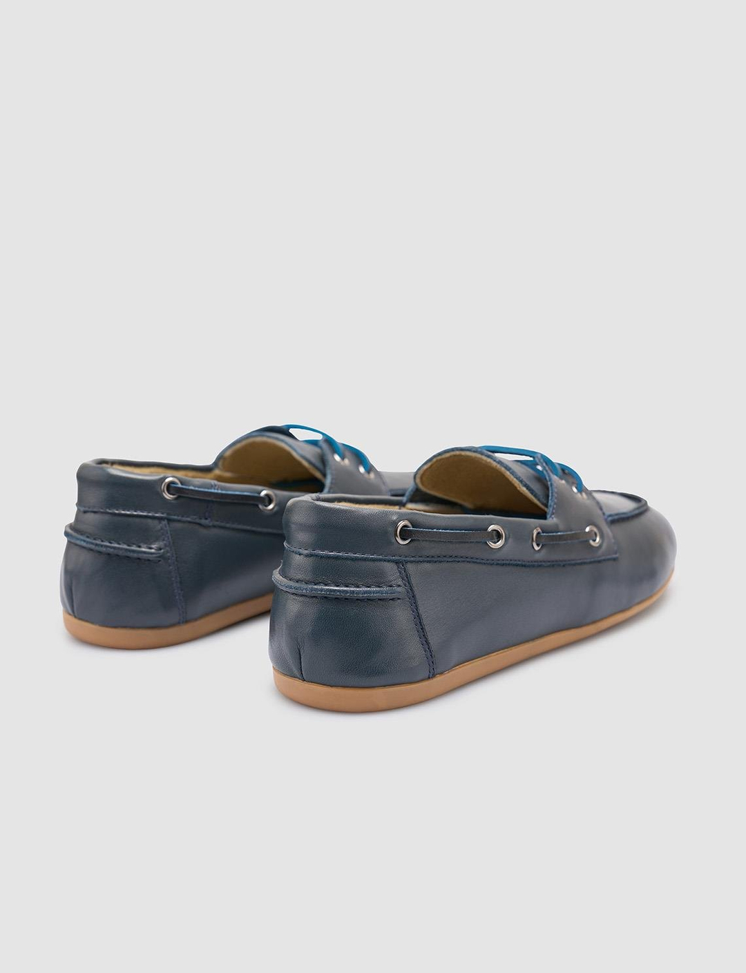 %100 Hakiki Deri Lacivert Kadın Ayakkabı