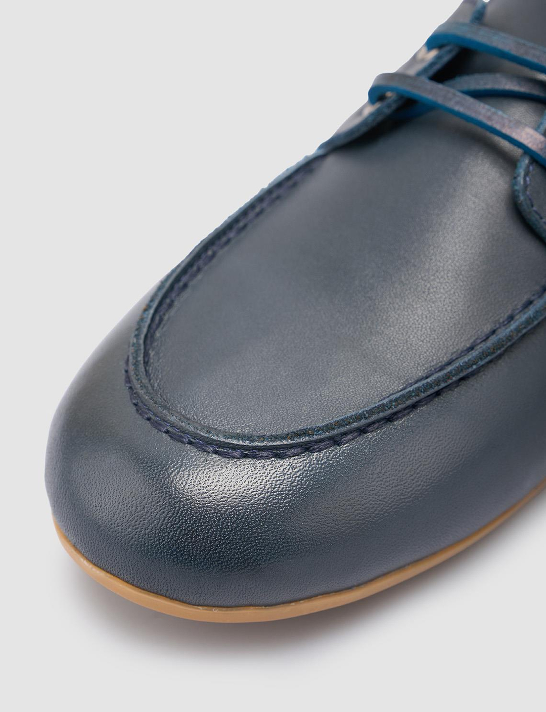 %100 Hakiki Deri Lacivert Kadın Ayakkabı