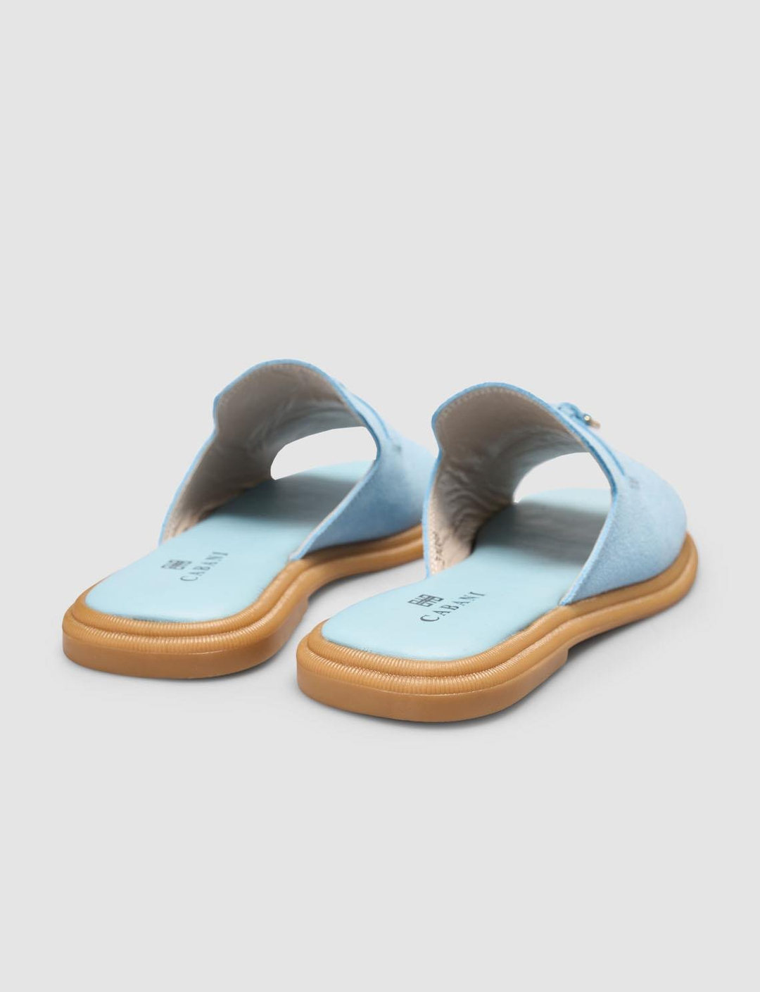 %100 Hakiki Deri Lacivert Kadın Terlik