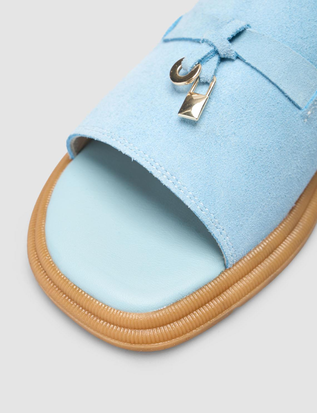 %100 Hakiki Deri Lacivert Kadın Terlik