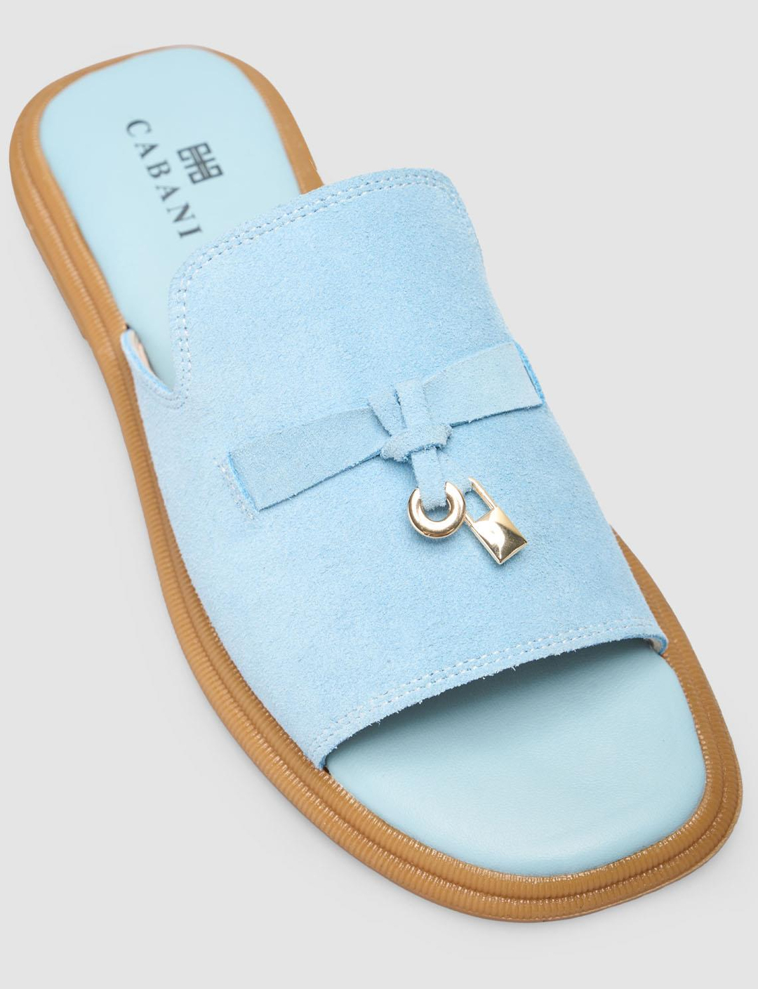 %100 Hakiki Deri Lacivert Kadın Terlik