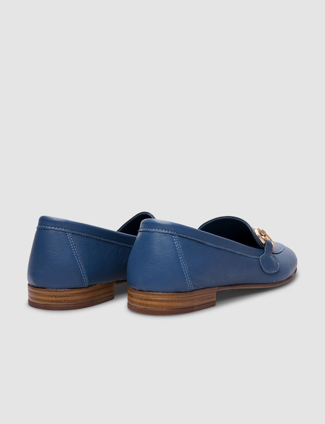 %100 Hakiki Deri Mavi Kadın Ayakkabı