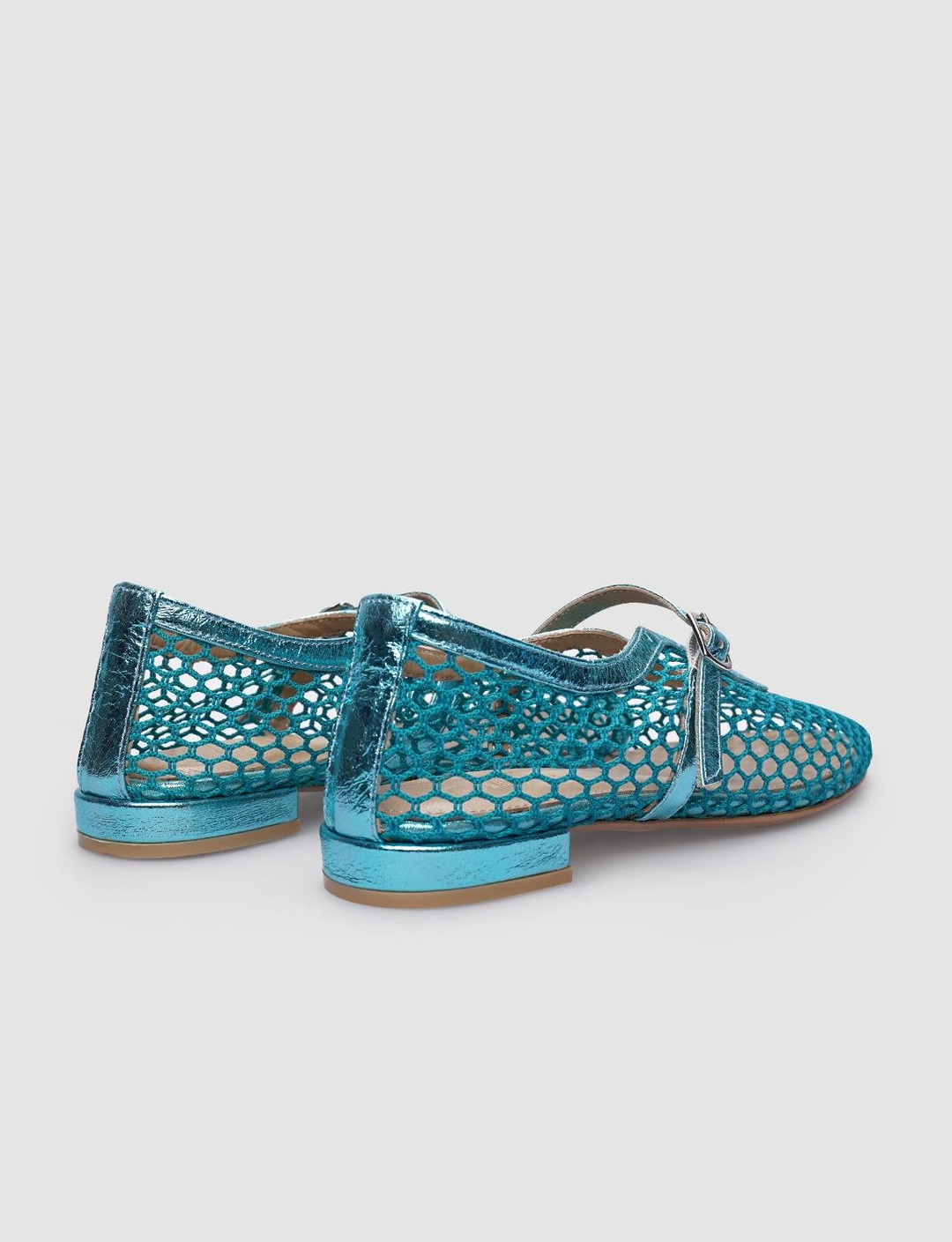 %100 Hakiki Deri Mavi Kadın Babet