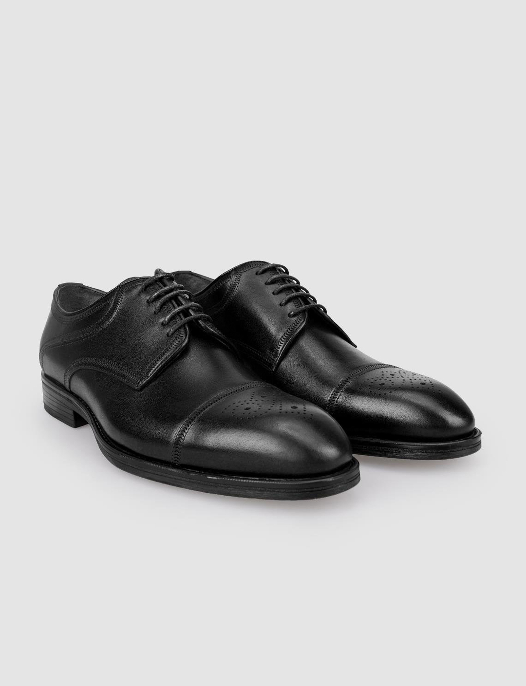 %100 Hakiki Deri Siyah Bağcıklı Erkek Klasik Ayakkabı
