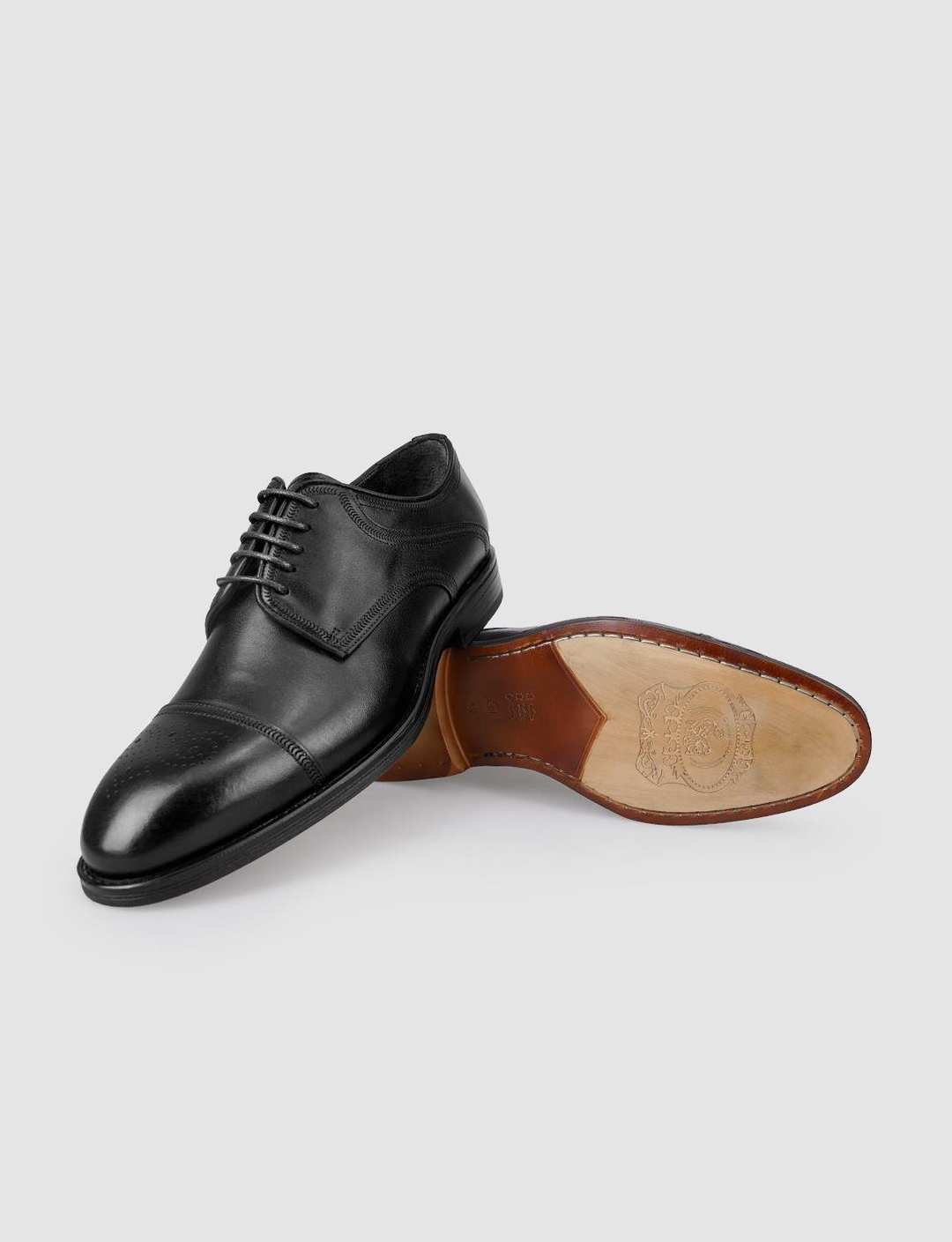 %100 Hakiki Deri Siyah Bağcıklı Erkek Klasik Ayakkabı