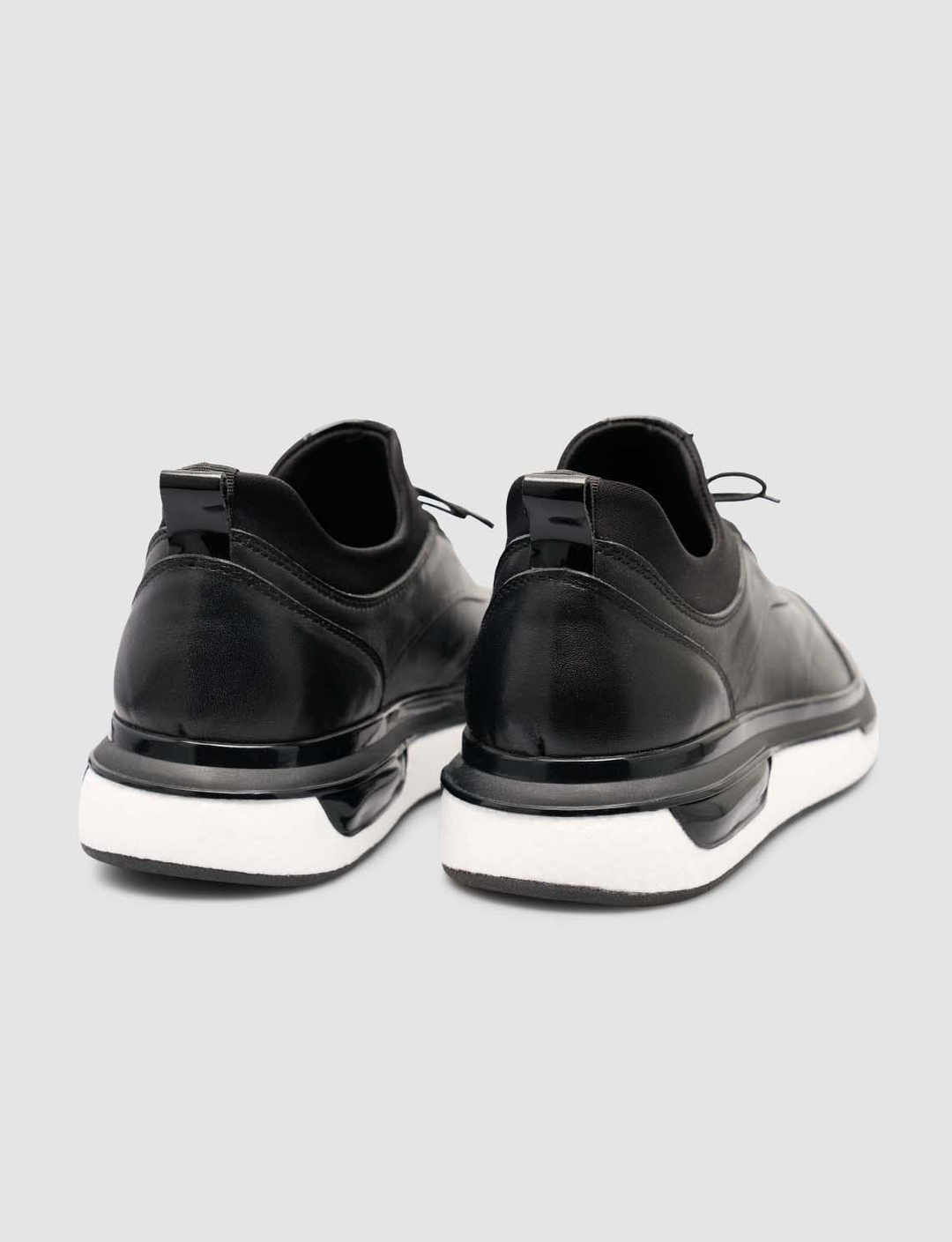 %100 Hakiki Deri Siyah Erkek Günlük Sneaker