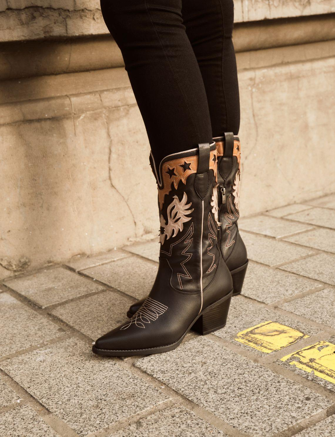 Women 100% Genuine Leather Black Boots