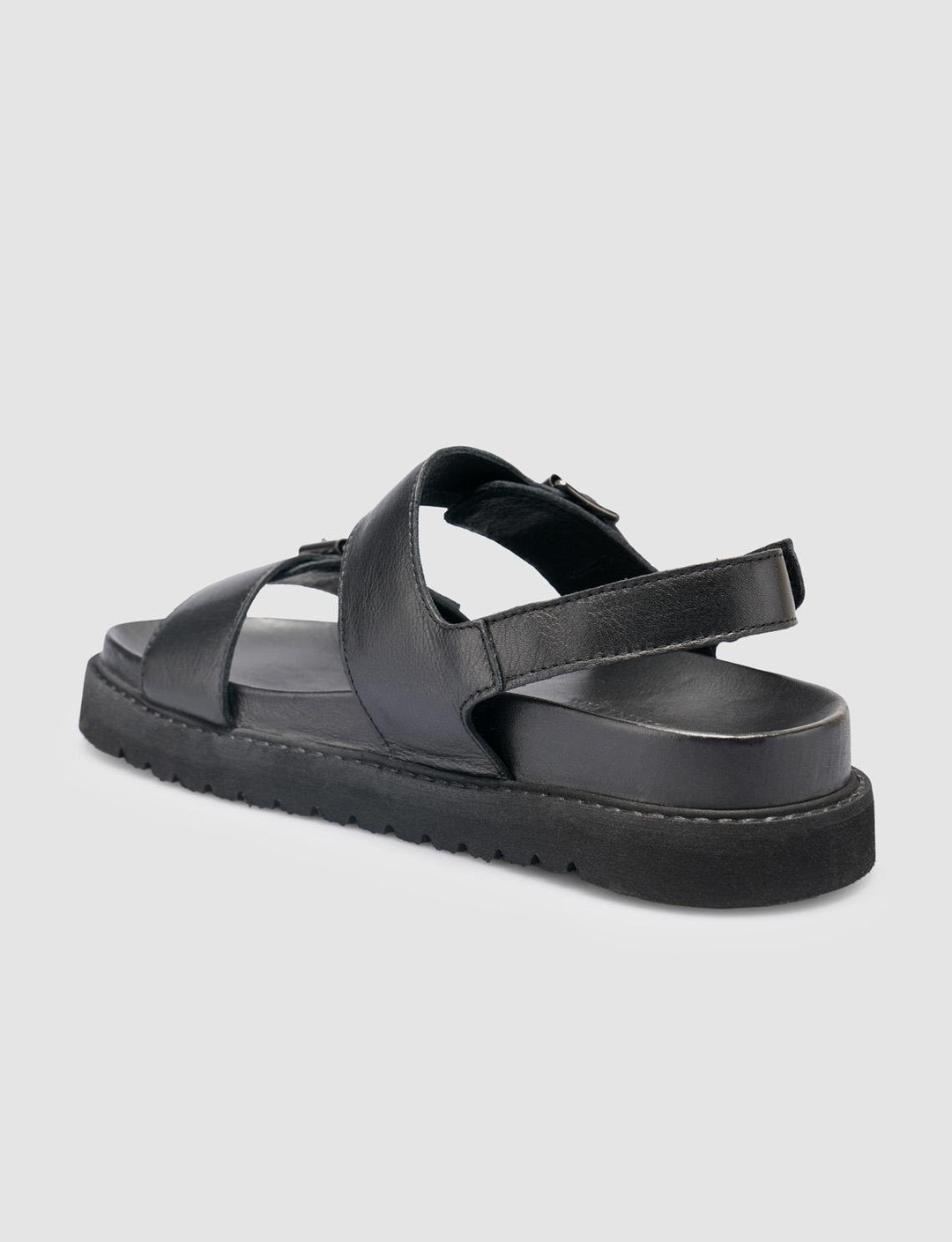 %100 Hakiki Deri Siyah Kadın Sandalet