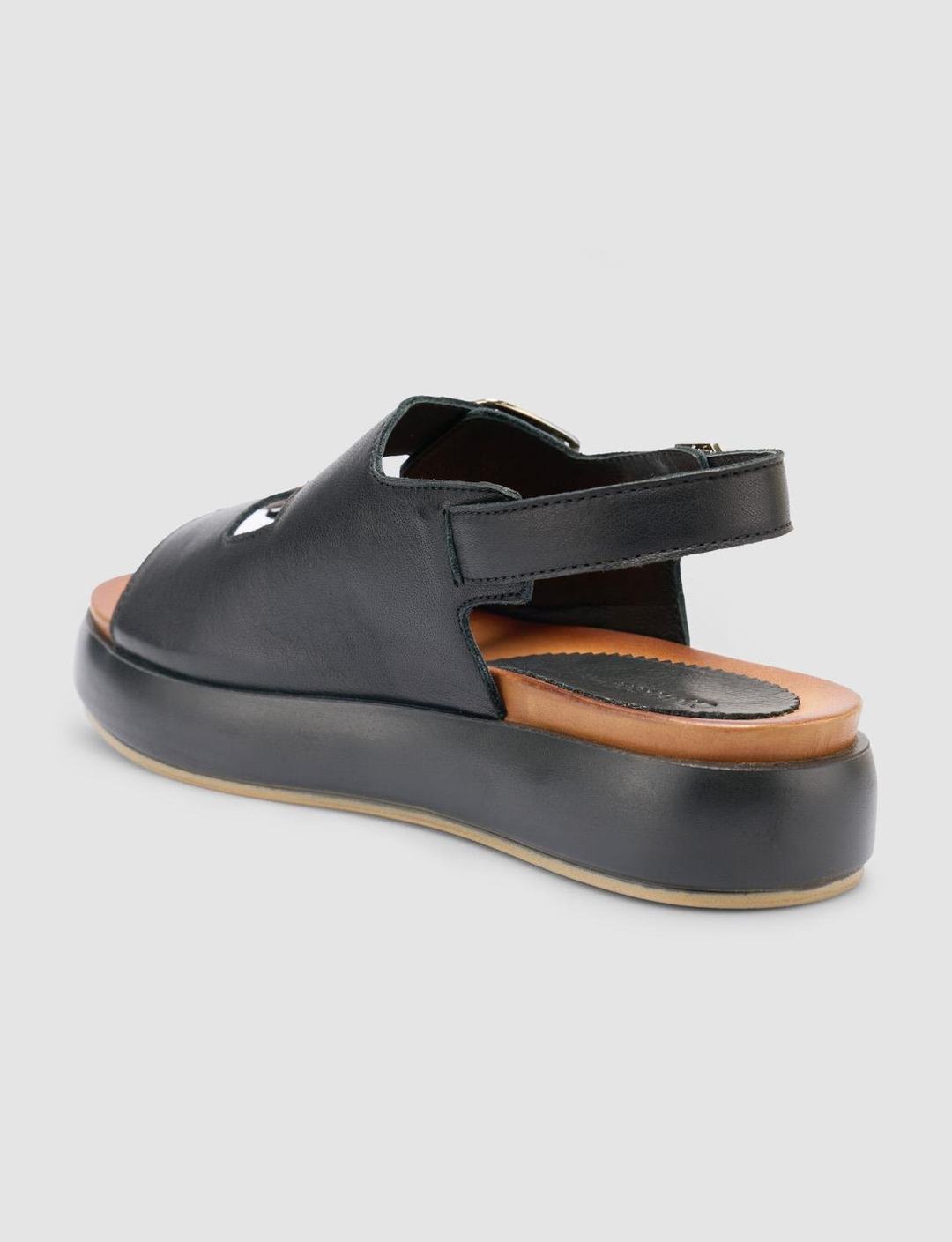 %100 Hakiki Deri Siyah Kadın Sandalet