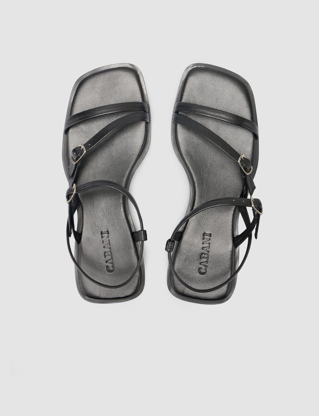 %100 Hakiki Deri Siyah Kadın Sandalet