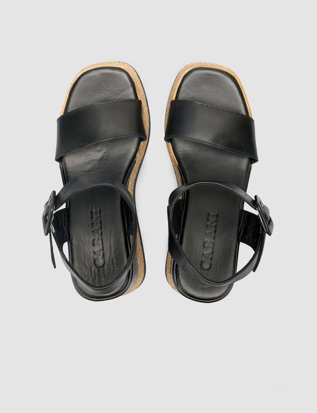 %100 Hakiki Deri Siyah Kadın Sandalet