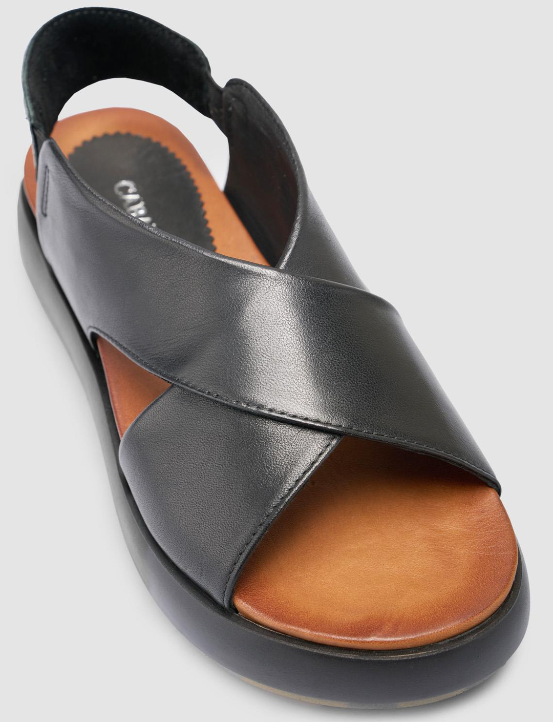 %100 Hakiki Deri Siyah Kadın Sandalet