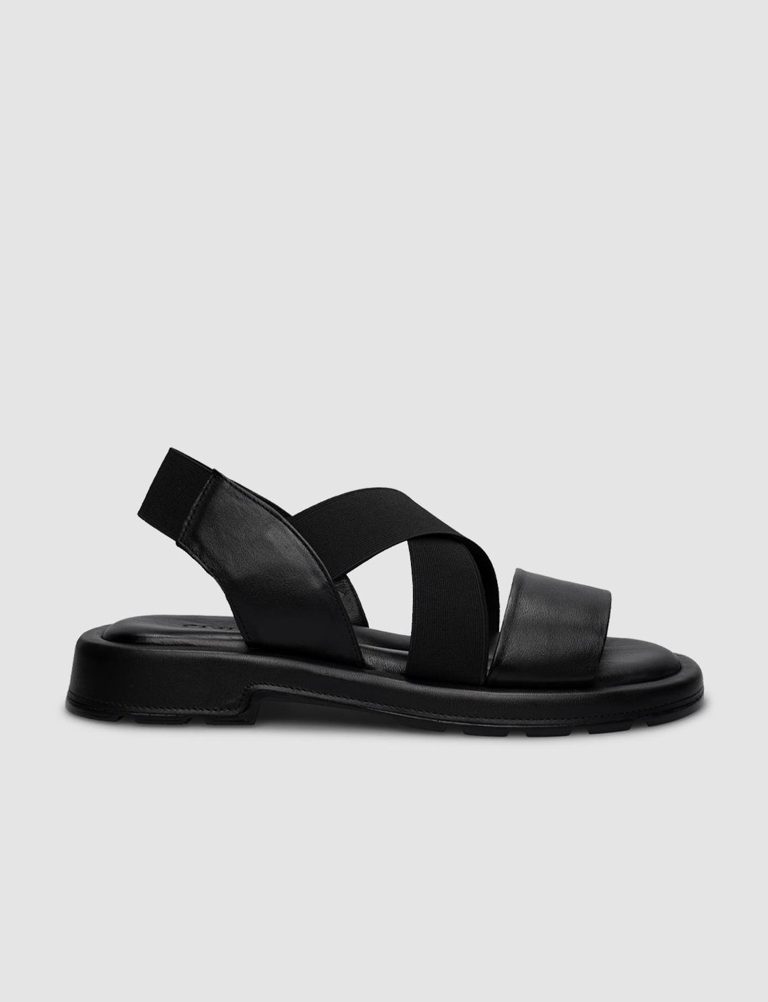 %100 Hakiki Deri Siyah Kadın Sandalet