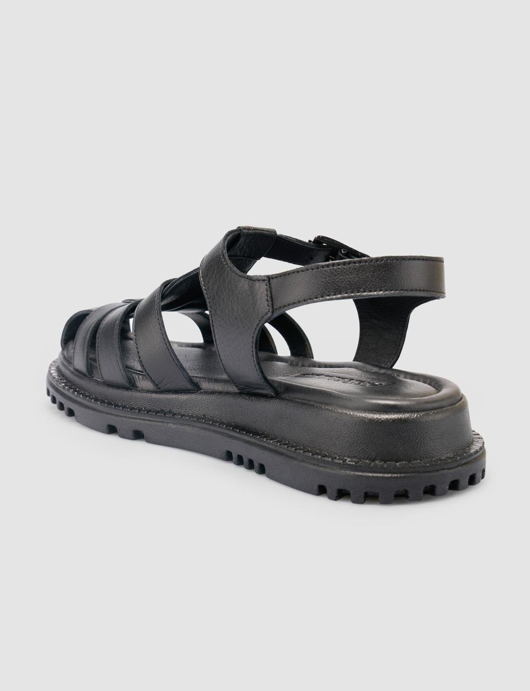 %100 Hakiki Deri Siyah Kadın Sandalet