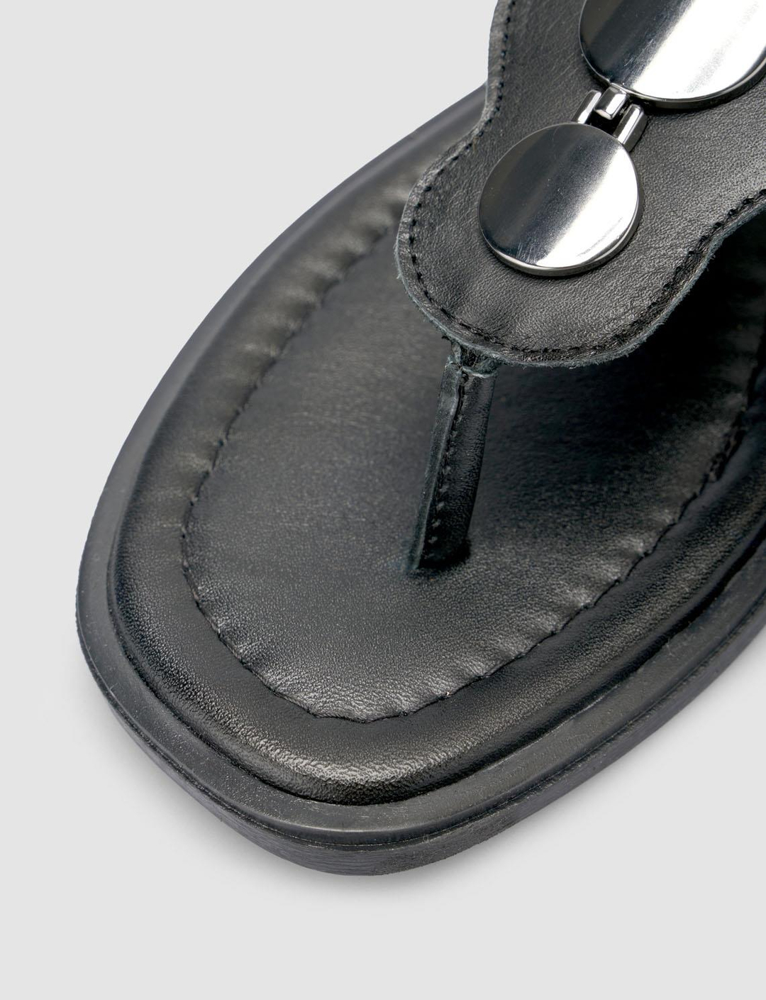 %100 Hakiki Deri Siyah Kadın Sandalet