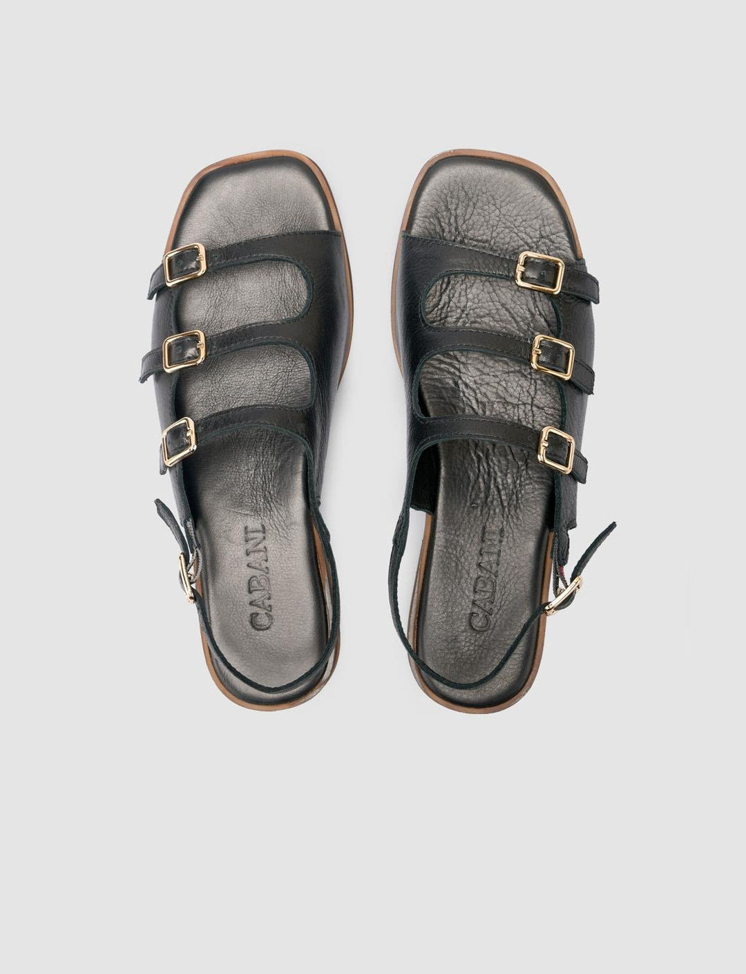 %100 Hakiki Deri Siyah Kadın Sandalet