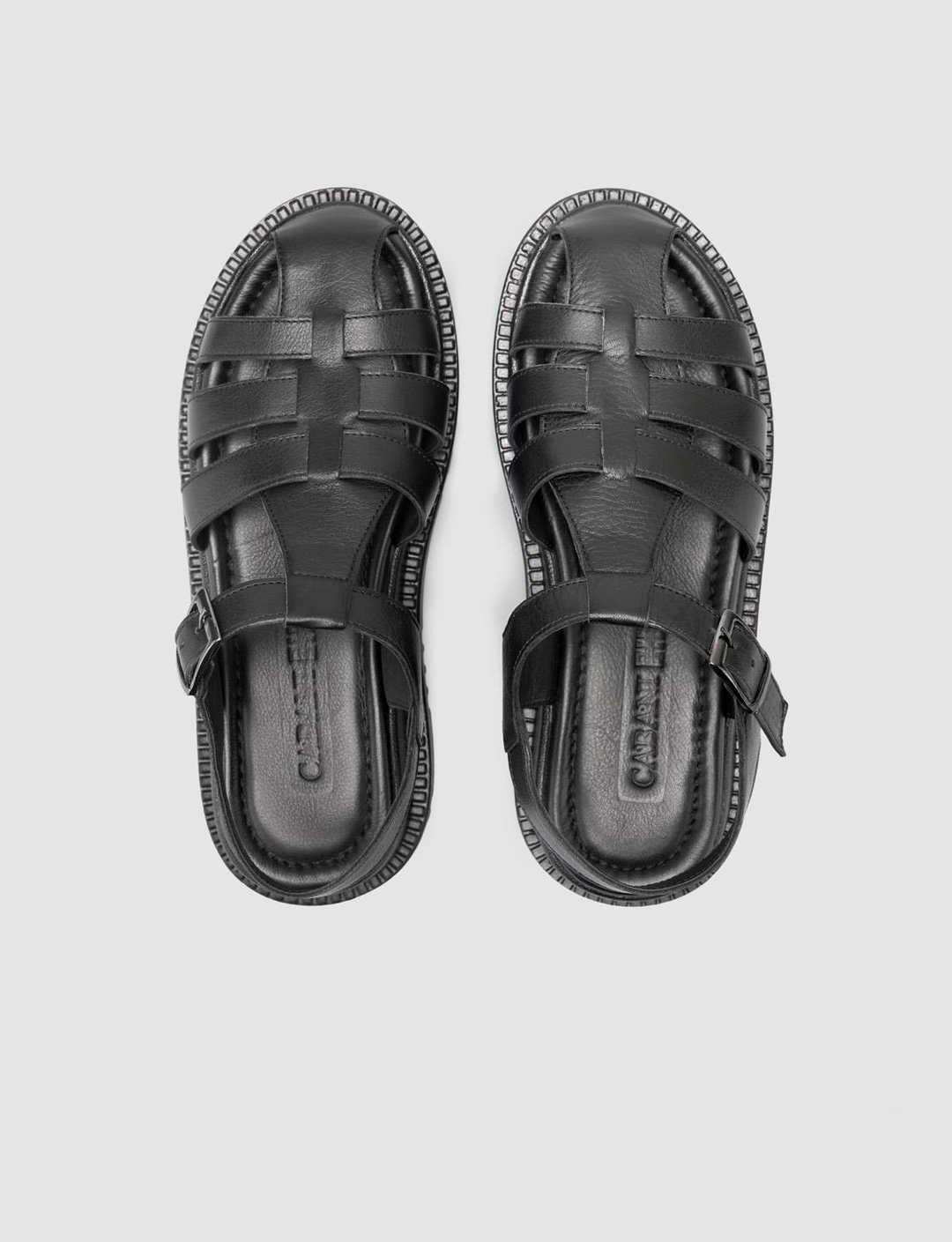 %100 Hakiki Deri Siyah Kadın Sandalet