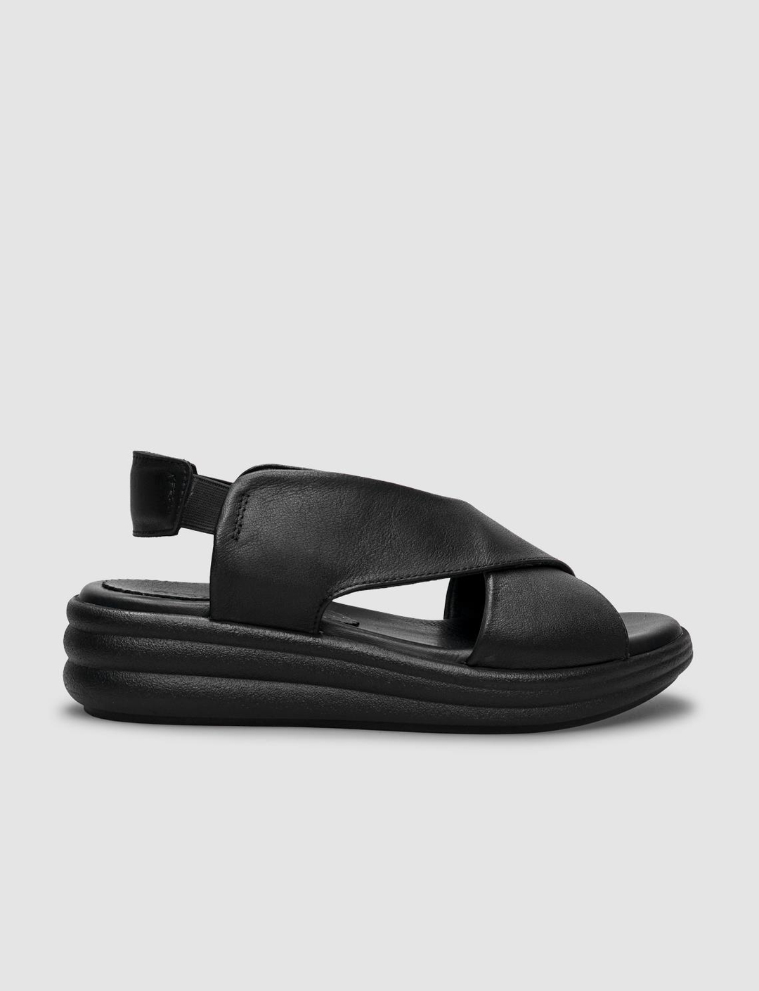 %100 Hakiki Deri Siyah Kadın Sandalet