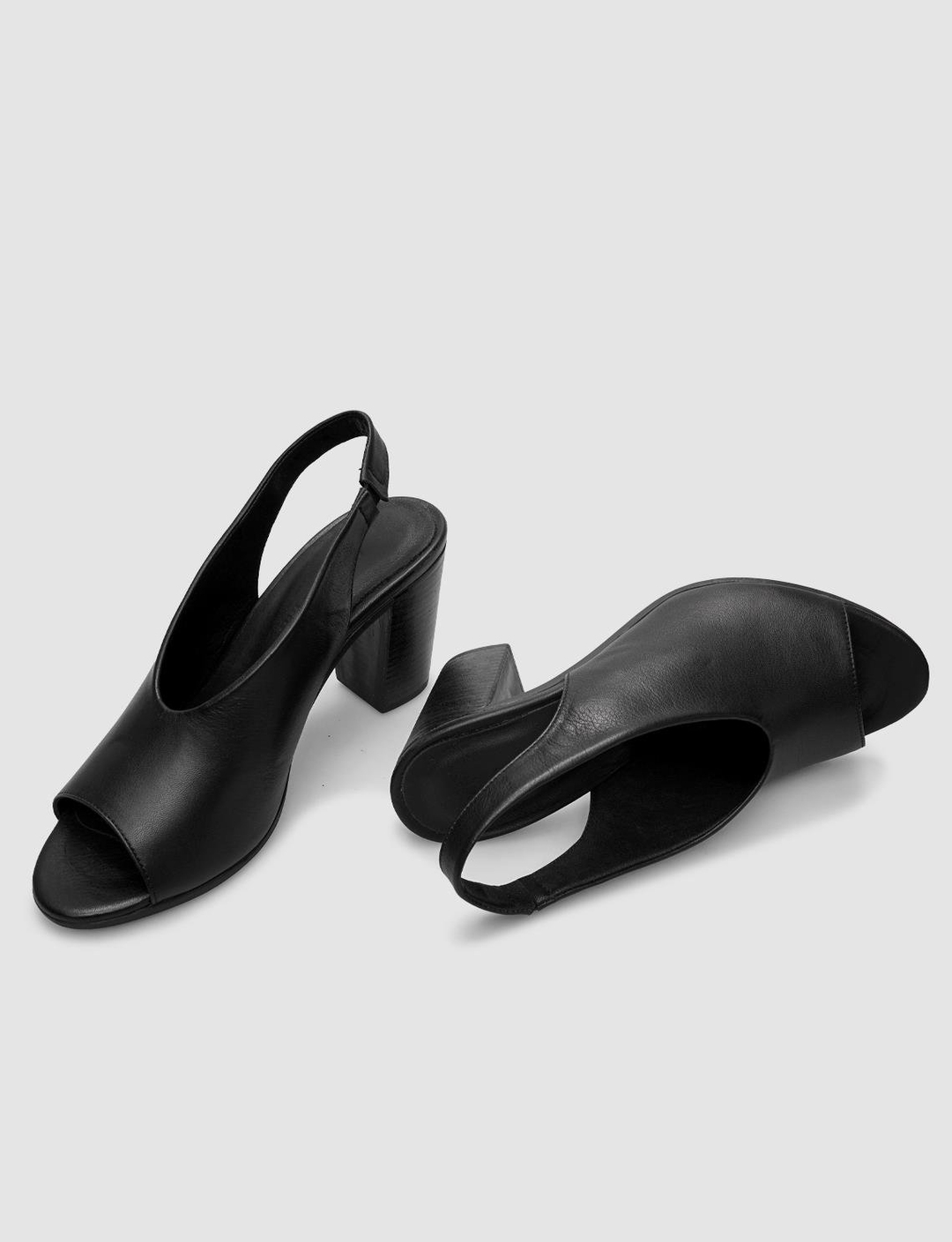 %100 Hakiki Deri Siyah Kadın Sandalet