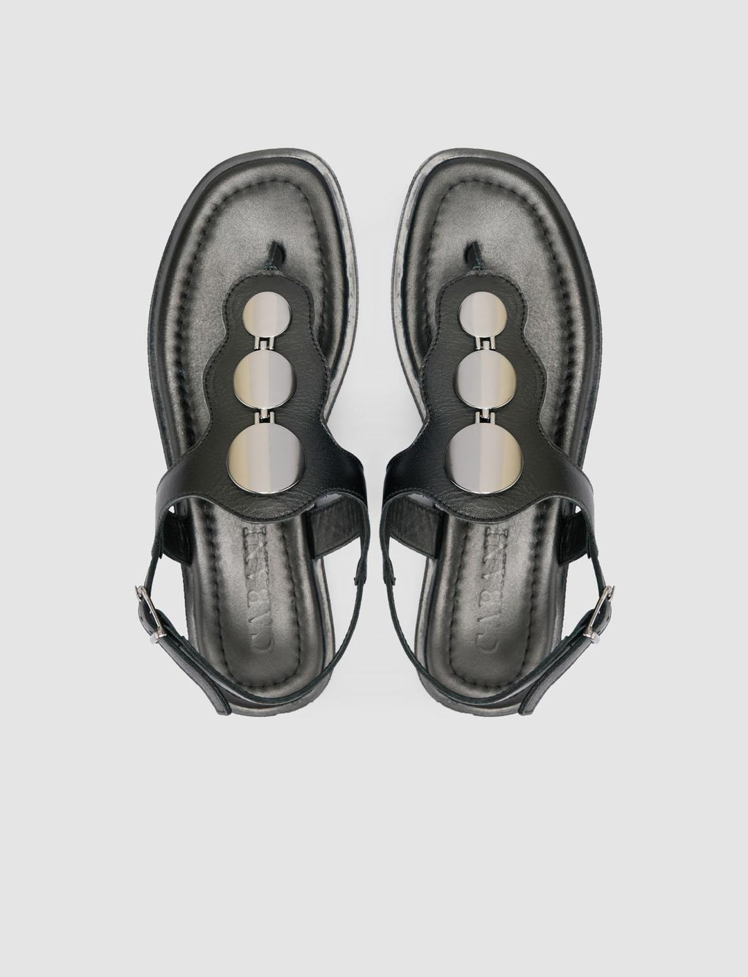 %100 Hakiki Deri Siyah Kadın Sandalet