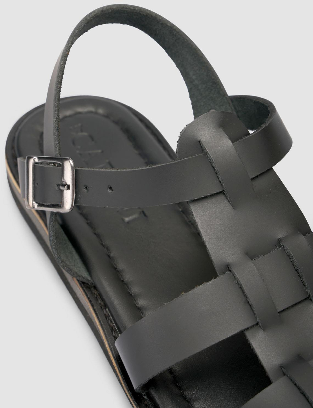 %100 Hakiki Deri Siyah Kadın Sandalet