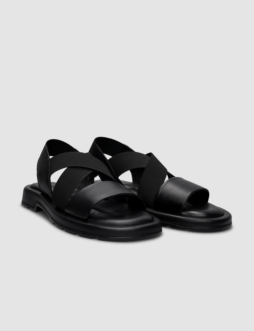 %100 Hakiki Deri Siyah Kadın Sandalet