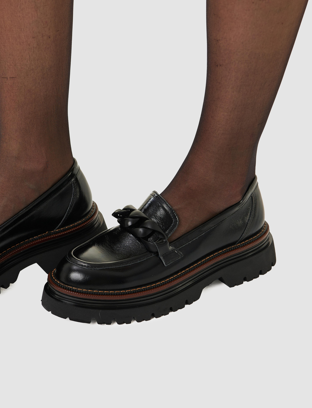 %100 Hakiki Deri Siyah Rugan Tokalı Kadın Ayakkabı