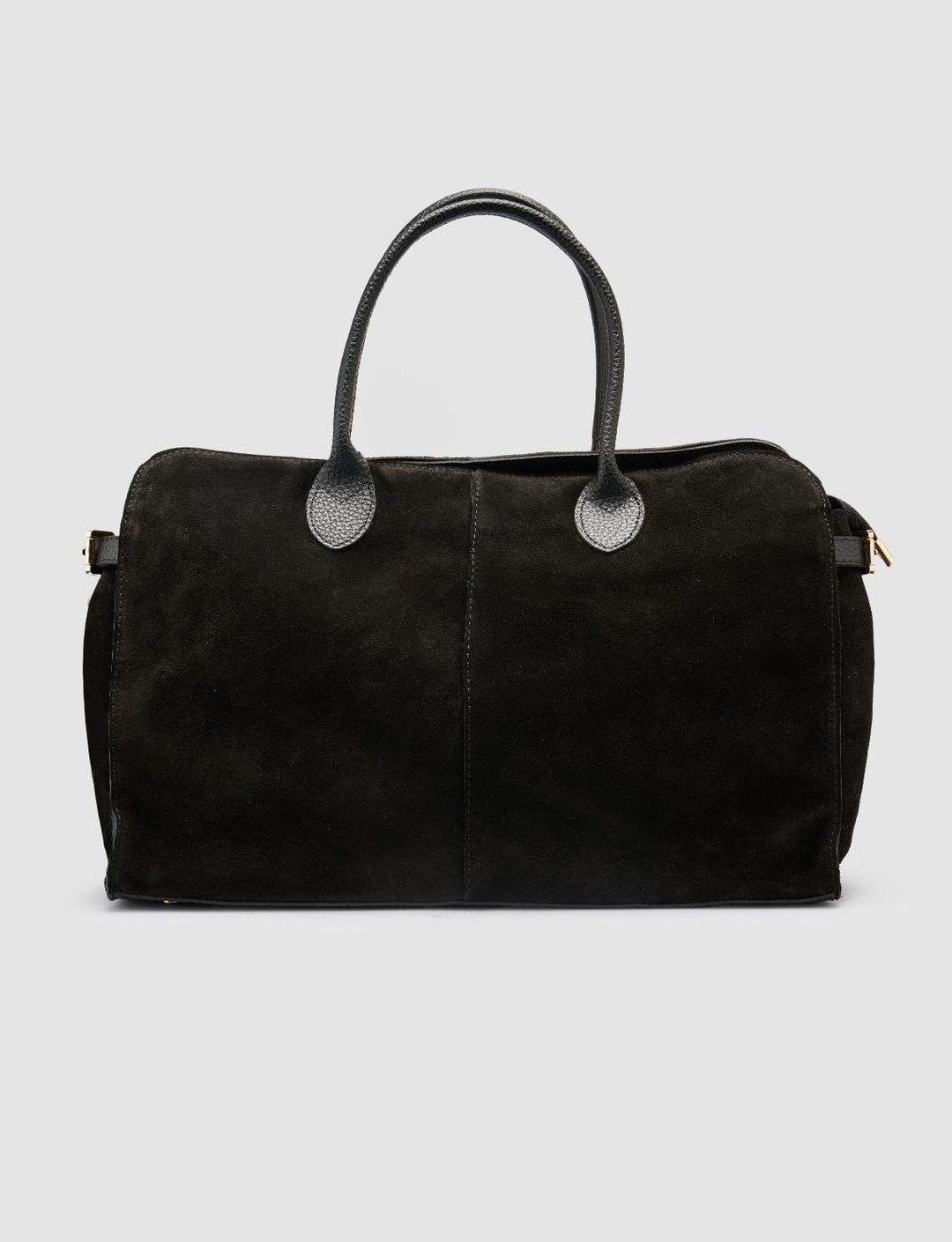 %100 Hakiki Deri Siyah Süet Kadın El Çantası