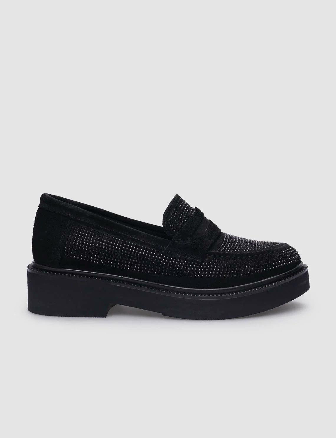 Women Suede Genuine Leather Black Shoes