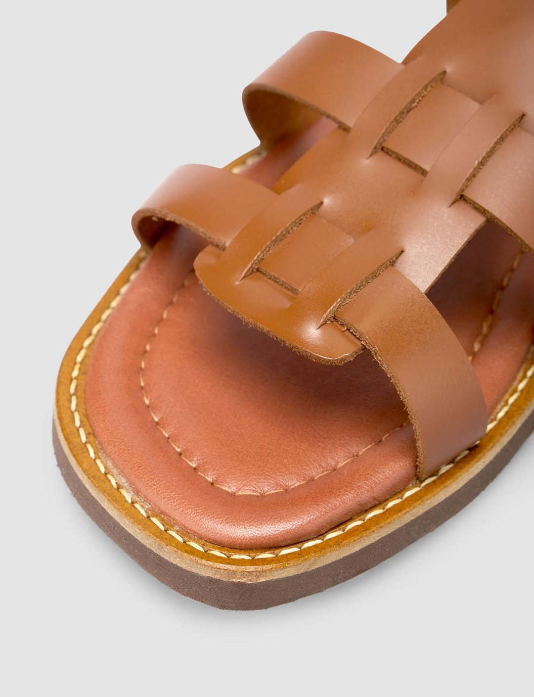 %100 Hakiki Deri Taba Kadın Sandalet