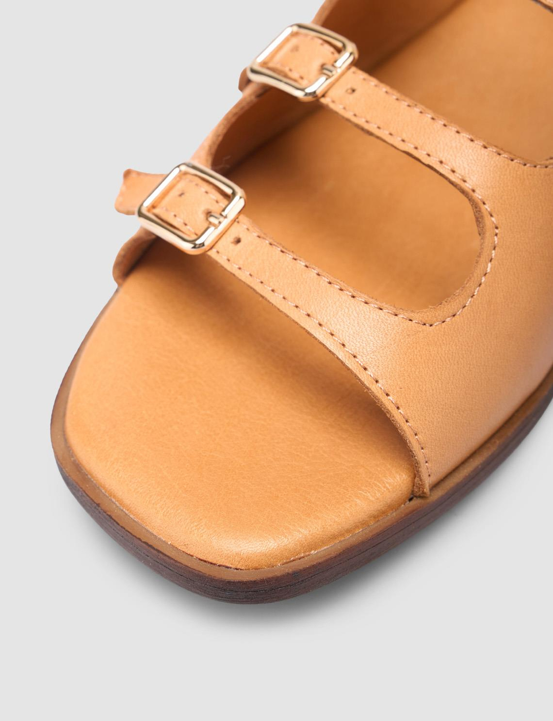 %100 Hakiki Deri Taba Kadın Sandalet