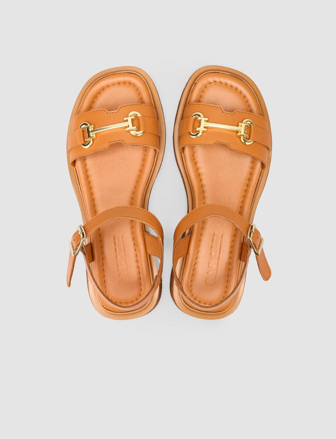 %100 Hakiki Deri Taba Kadın Sandalet