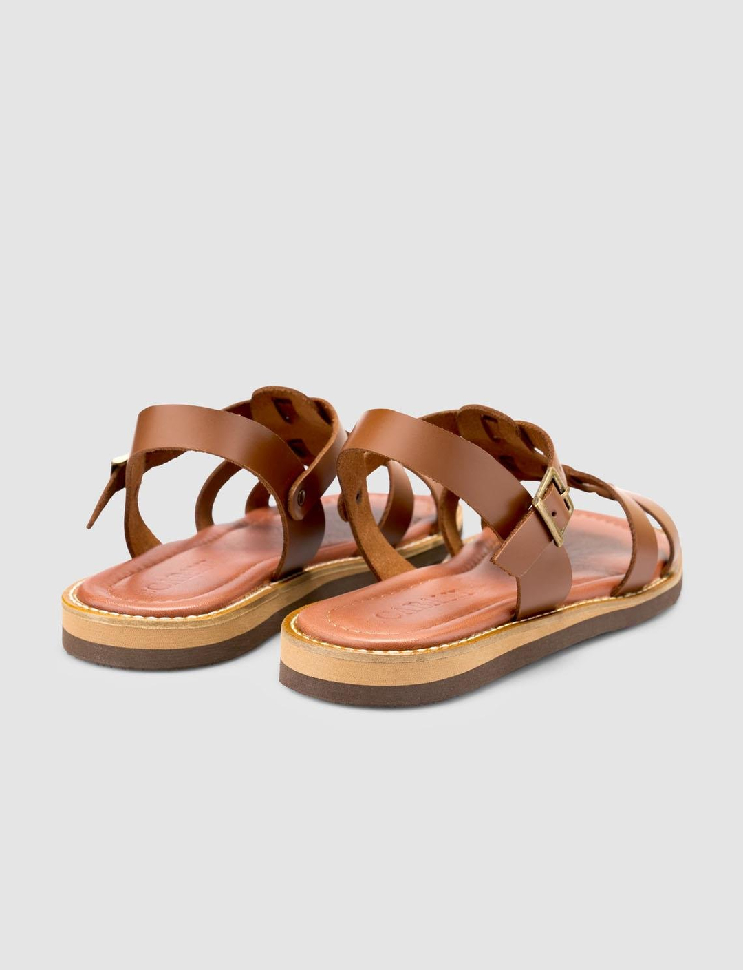 %100 Hakiki Deri Taba Kadın Sandalet