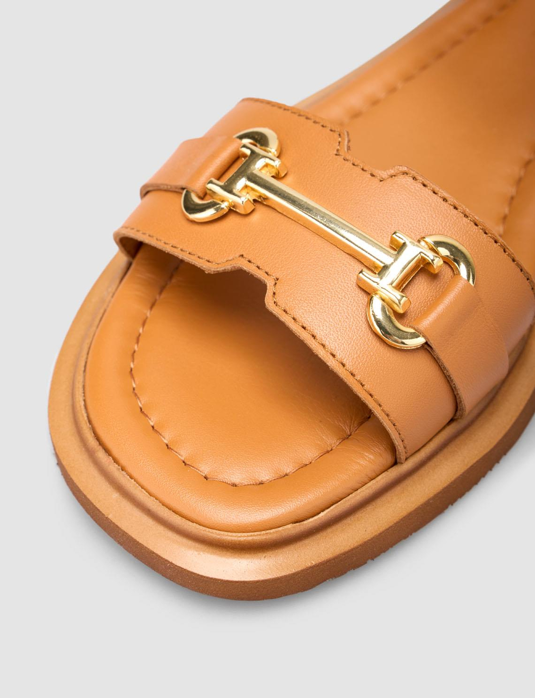 %100 Hakiki Deri Taba Kadın Sandalet