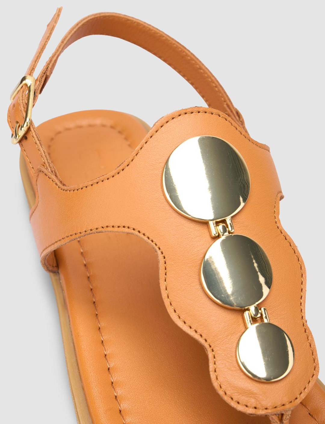 %100 Hakiki Deri Taba Kadın Sandalet