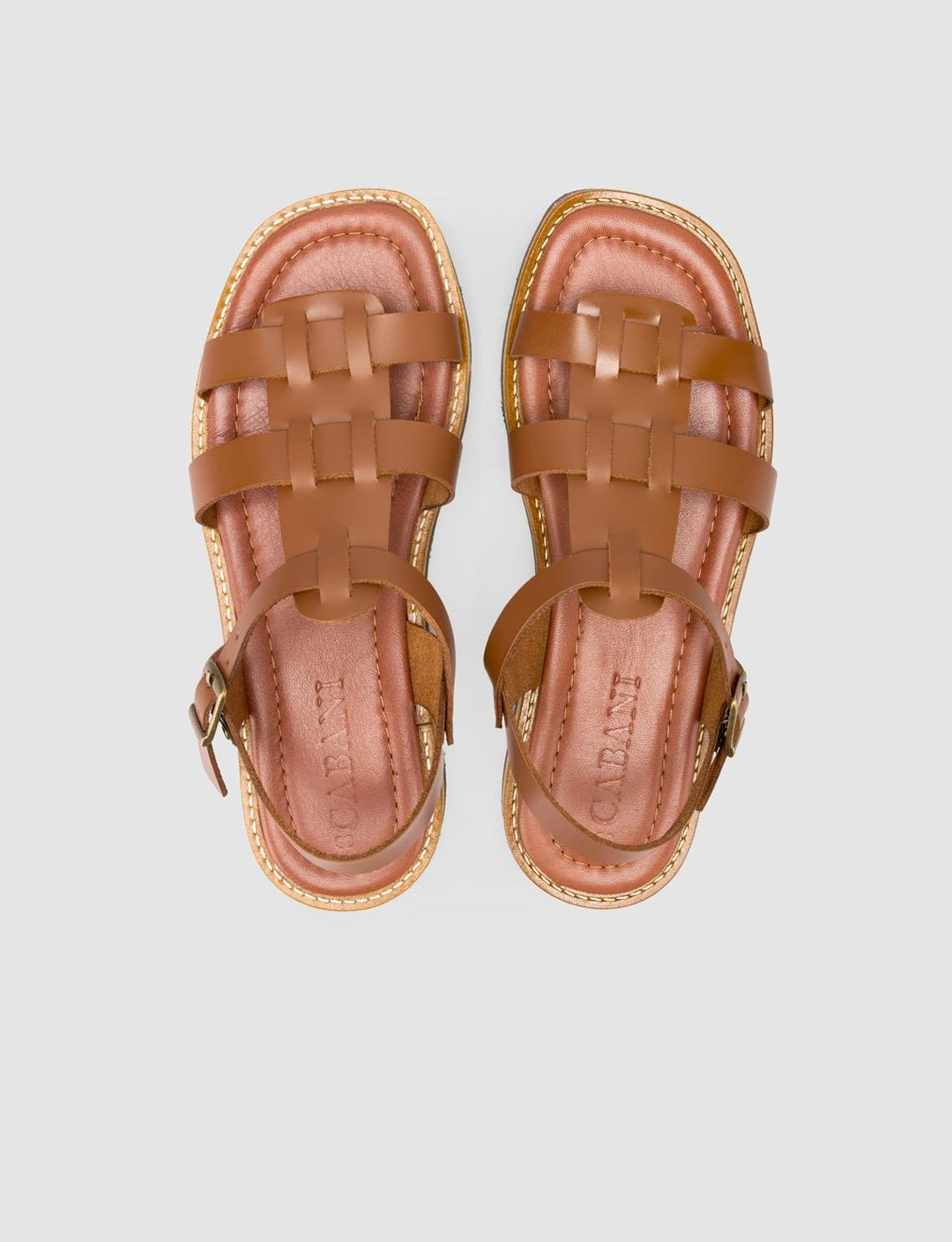 %100 Hakiki Deri Taba Kadın Sandalet