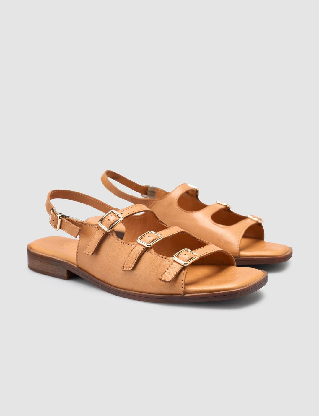 %100 Hakiki Deri Taba Kadın Sandalet
