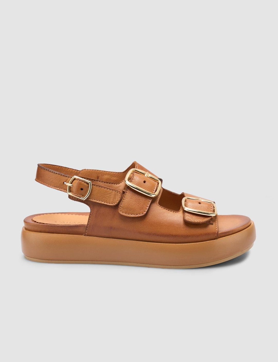 %100 Hakiki Deri Taba Kadın Sandalet