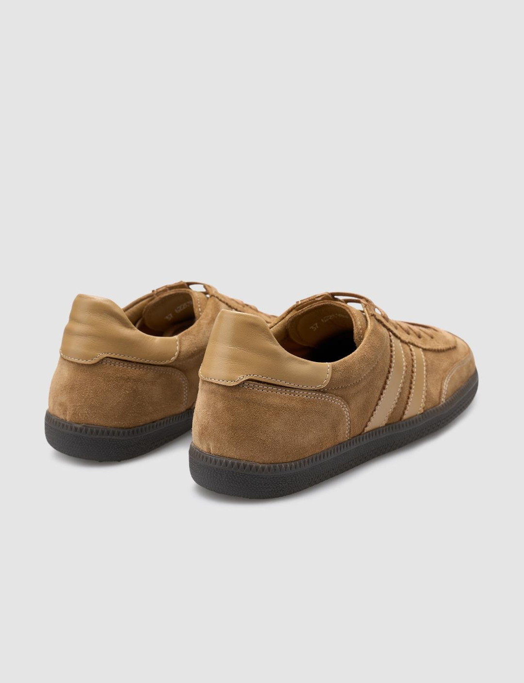 %100 Hakiki Deri Taba Süet Bağcıklı Kadın Sneaker