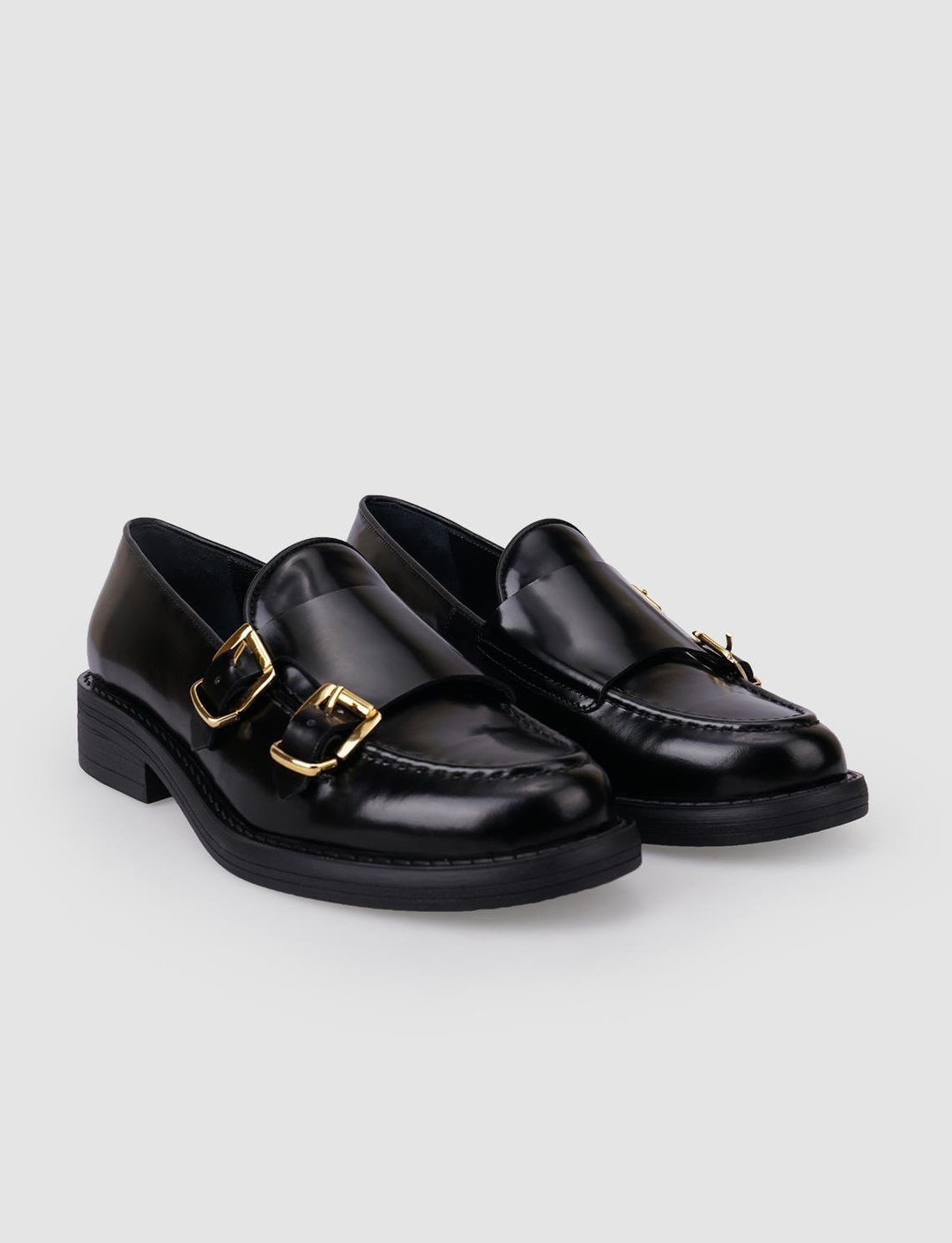 Açma Hakiki Deri Siyah Kadın Ayakkabı