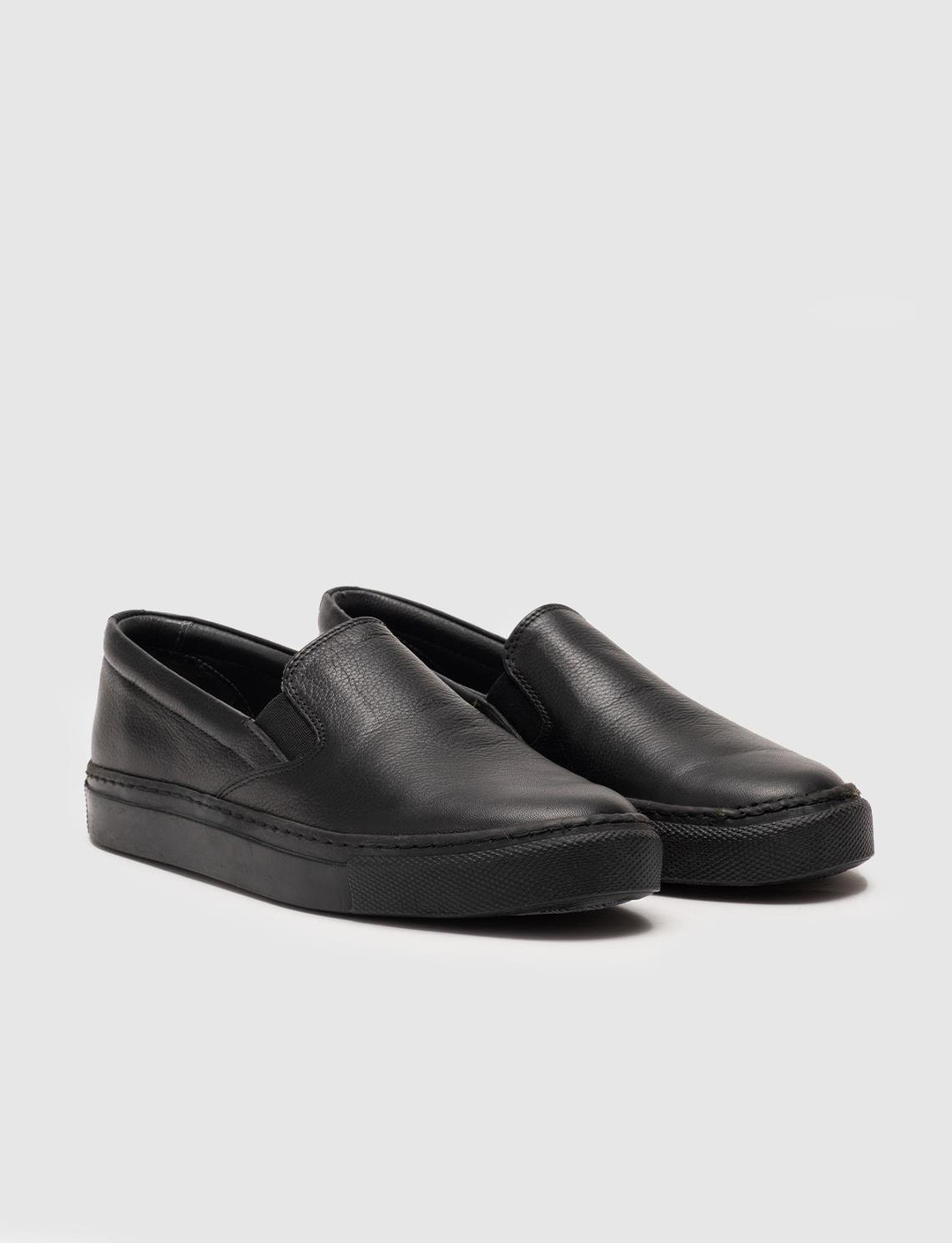 Women Black Genuine Leather Flat Shoes