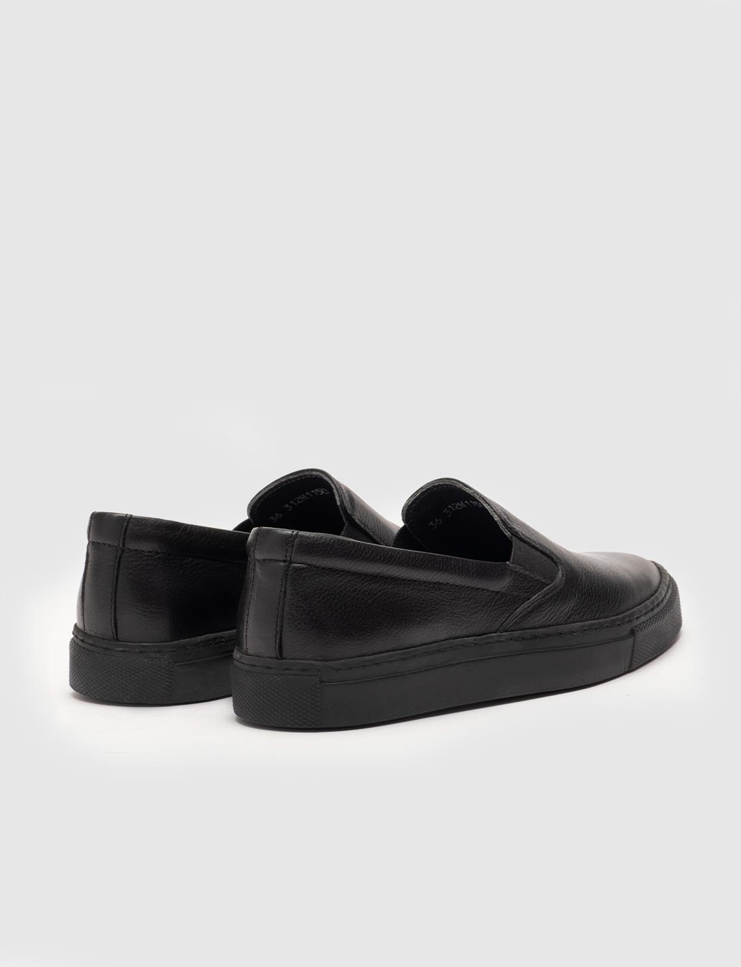 Women Black Genuine Leather Flat Shoes