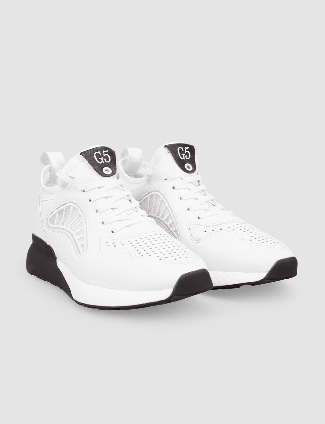 Men White Lace Up Chunky Sneakers