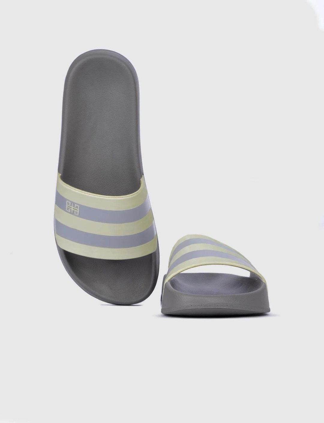 Men White-Grey Slides